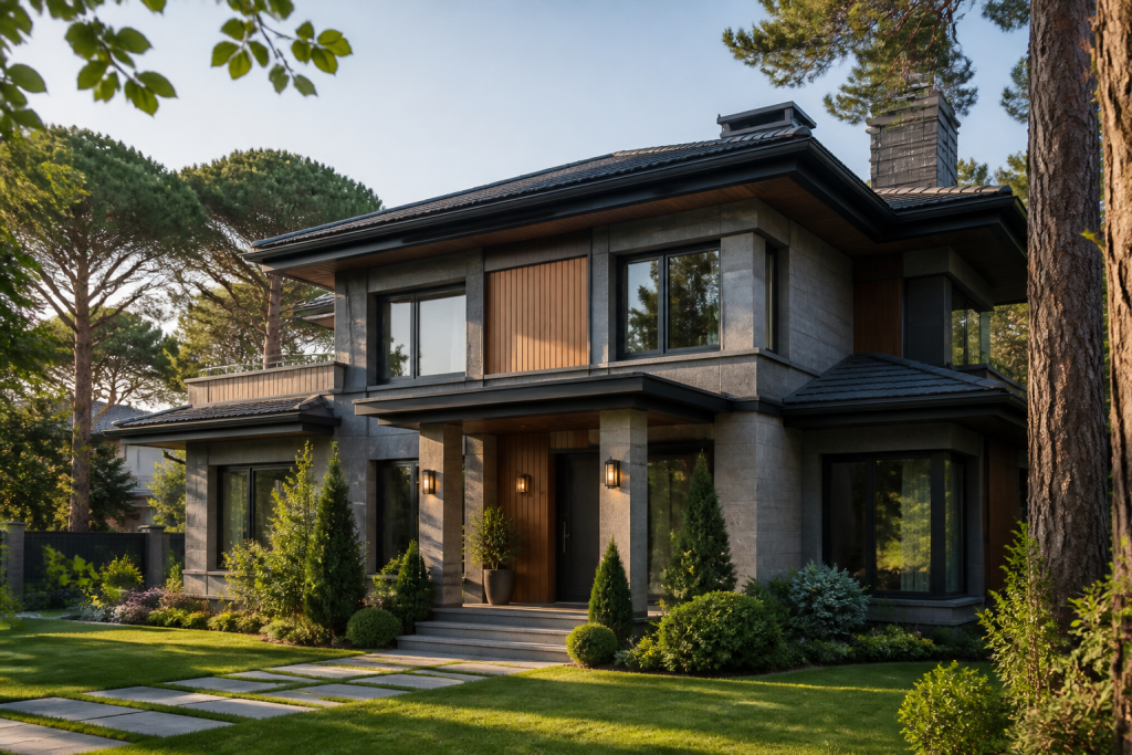 Ağaçlar içinde modern müstakil villa